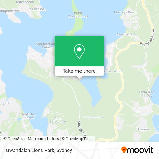 Gwandalan Lions Park map