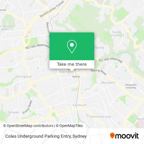 Coles Underground Parking Entry map