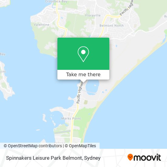 Mapa Spinnakers Leisure Park Belmont