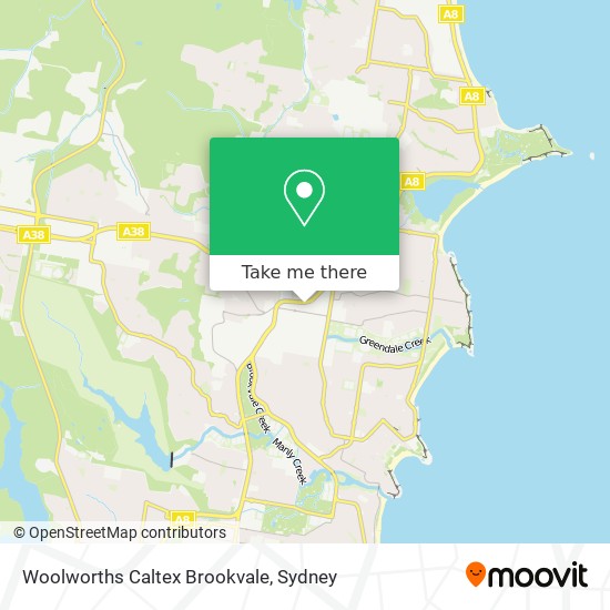 Mapa Woolworths Caltex Brookvale