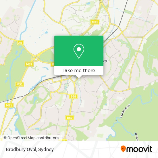 Mapa Bradbury Oval