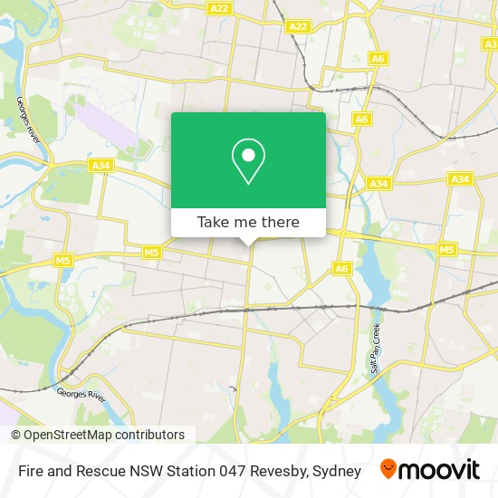 Mapa Fire and Rescue NSW Station 047 Revesby