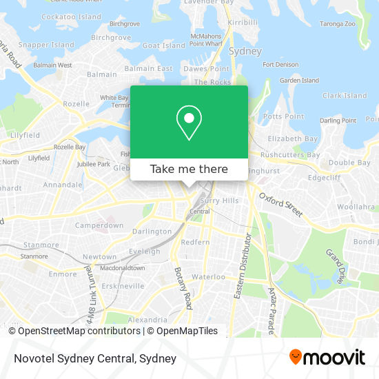 Mapa Novotel Sydney Central