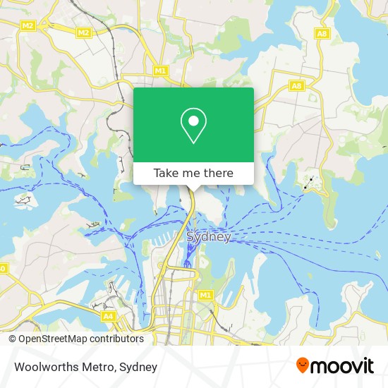 Mapa Woolworths Metro