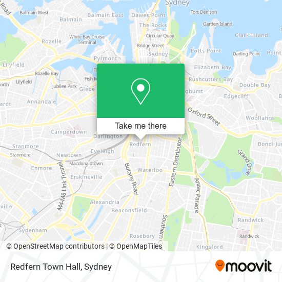 Redfern Town Hall map