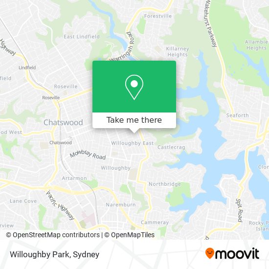 Mapa Willoughby Park