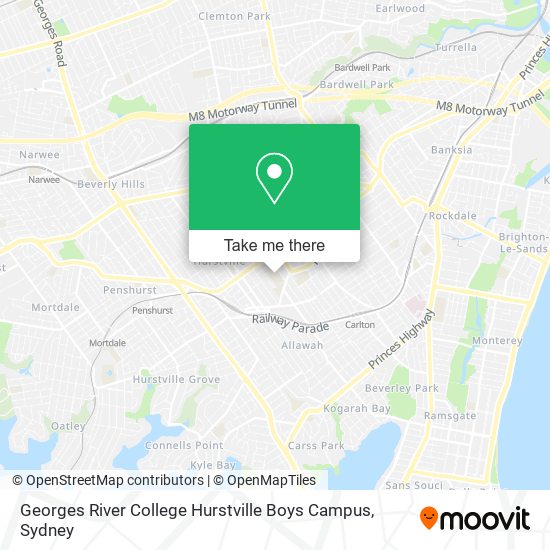 Mapa Georges River College Hurstville Boys Campus