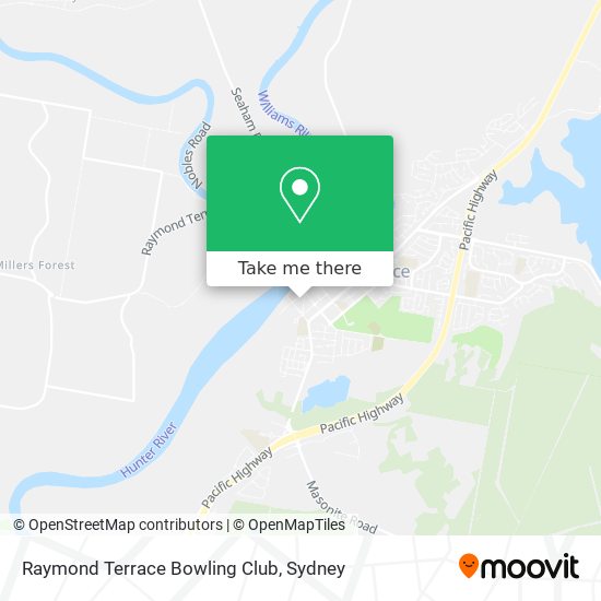 Mapa Raymond Terrace Bowling Club