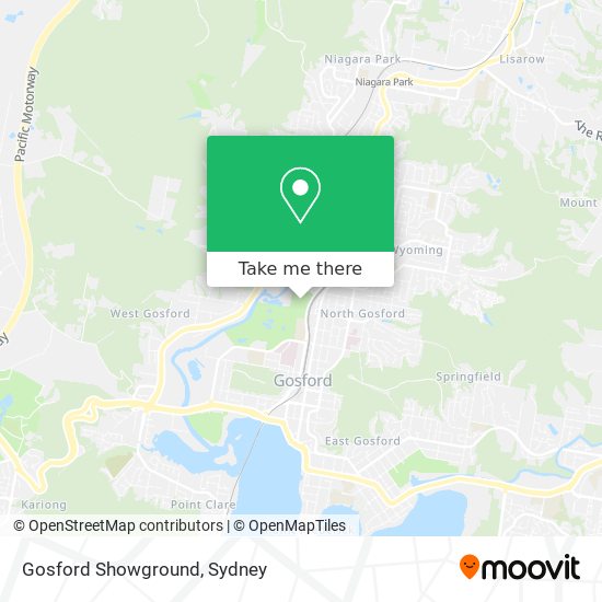 Mapa Gosford Showground