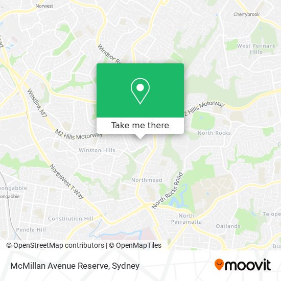 Mapa McMillan Avenue Reserve