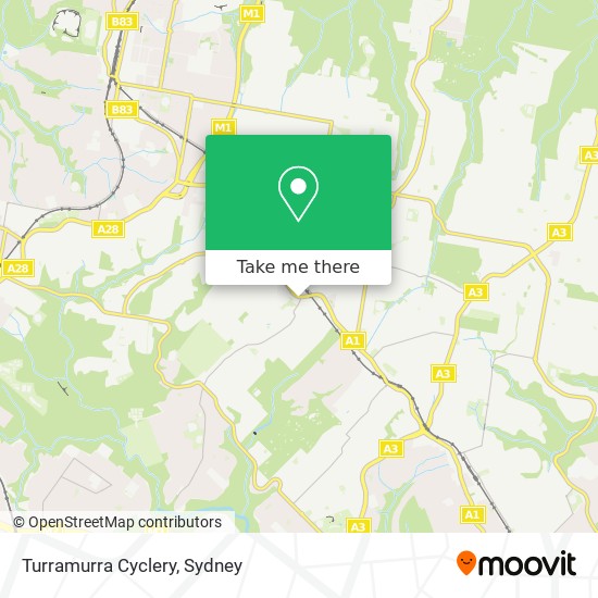 Mapa Turramurra Cyclery