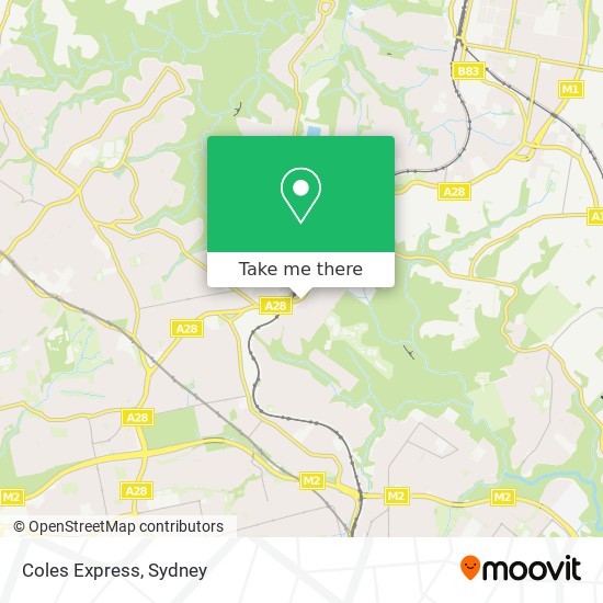 Coles Express map