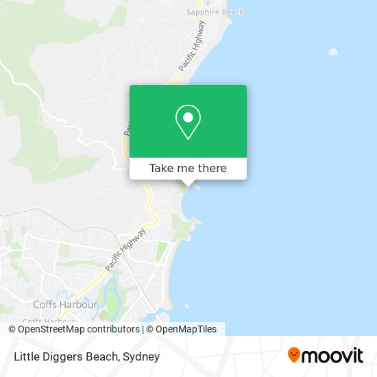 Mapa Little Diggers Beach