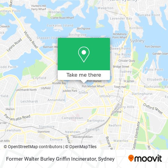 Former Walter Burley Griffin Incinerator map