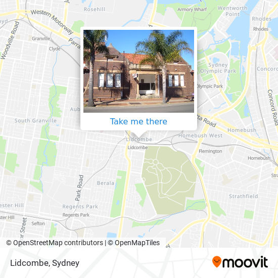 Lidcombe map