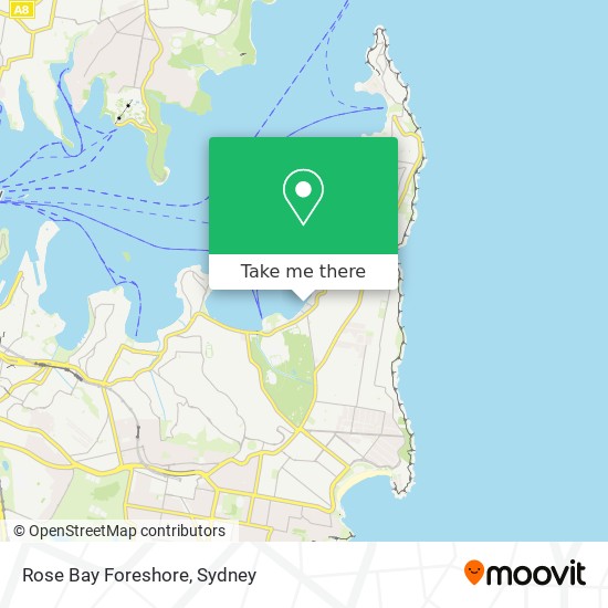 Mapa Rose Bay Foreshore