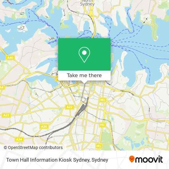 Town Hall Information Kiosk Sydney map
