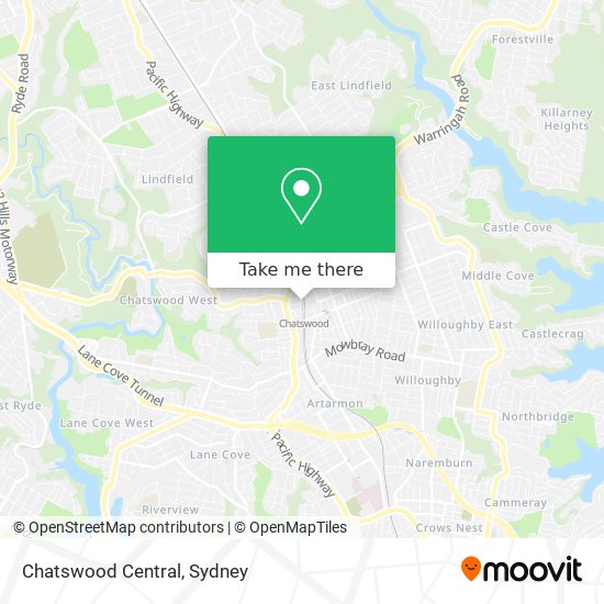 Mapa Chatswood Central