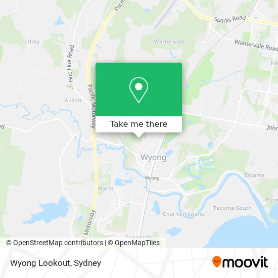 Wyong Lookout map