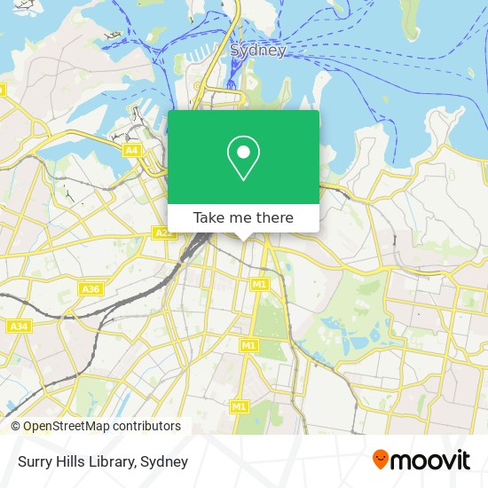 Mapa Surry Hills Library