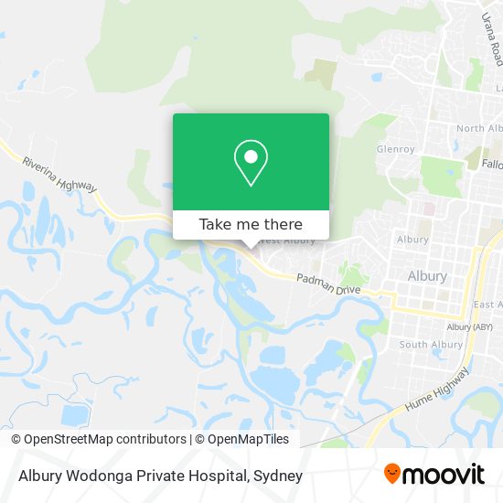 Mapa Albury Wodonga Private Hospital