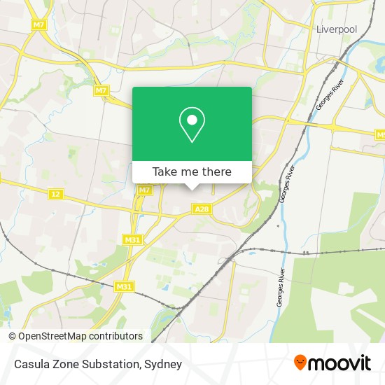 Mapa Casula Zone Substation