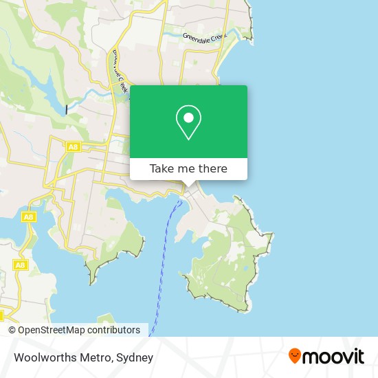 Mapa Woolworths Metro