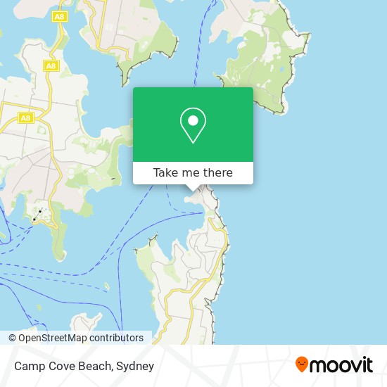 Camp Cove Beach map