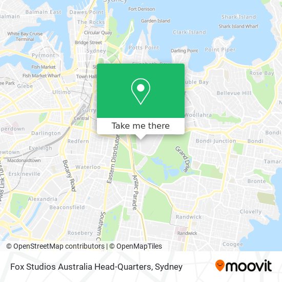 Fox Studios Australia Head-Quarters map