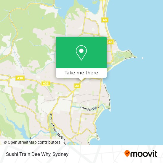 Sushi Train Dee Why map