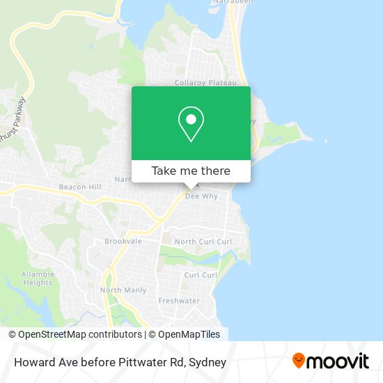 Howard Ave before Pittwater Rd map