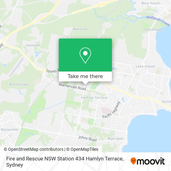 Fire and Rescue NSW Station 434 Hamlyn Terrace map