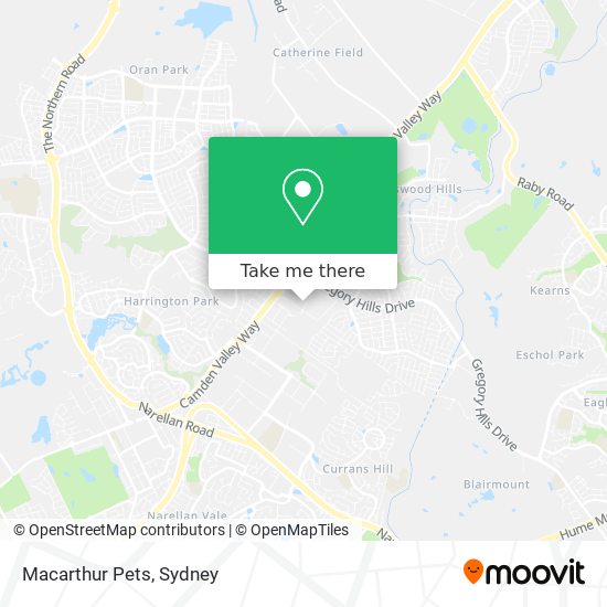 Macarthur Pets map