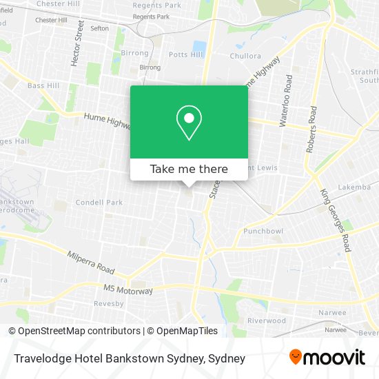 Mapa Travelodge Hotel Bankstown Sydney