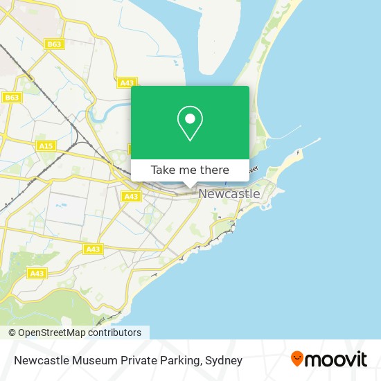 Newcastle Museum Private Parking map