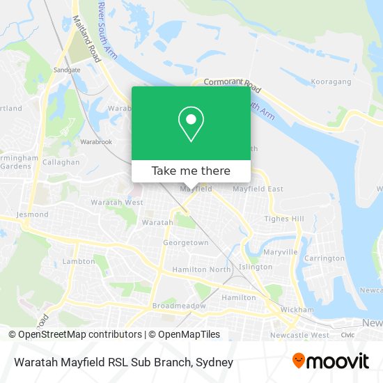 Waratah Mayfield RSL Sub Branch map