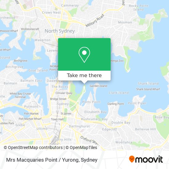 Mapa Mrs Macquaries Point / Yurong