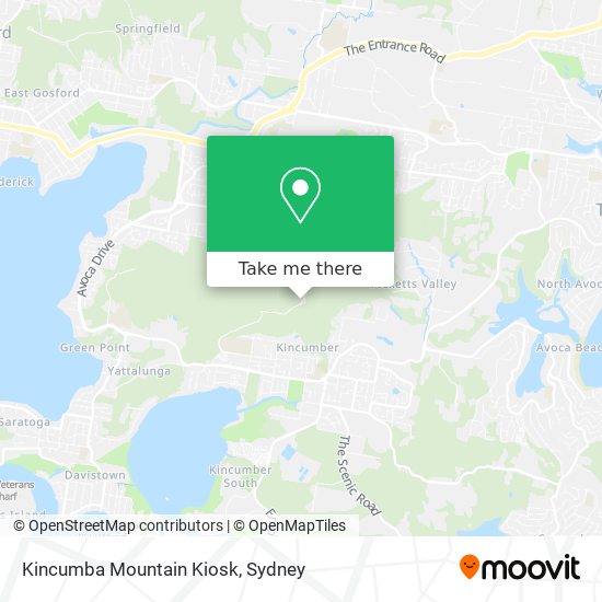 Kincumba Mountain Kiosk map