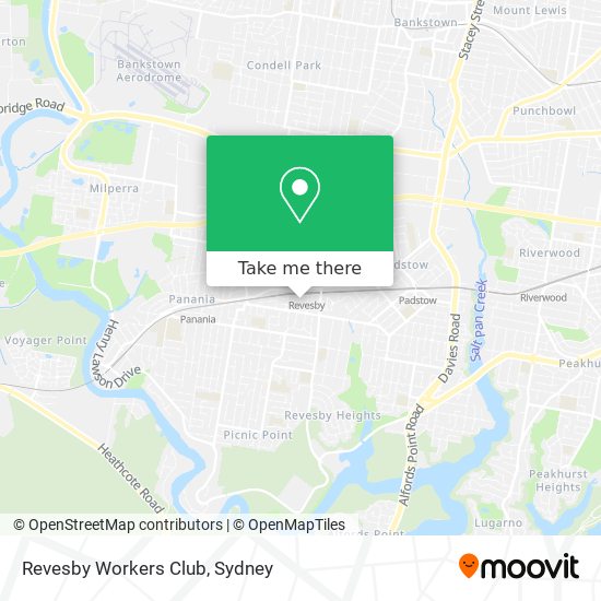 Mapa Revesby Workers Club