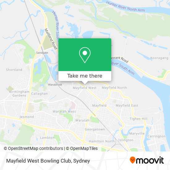 Mapa Mayfield West Bowling Club