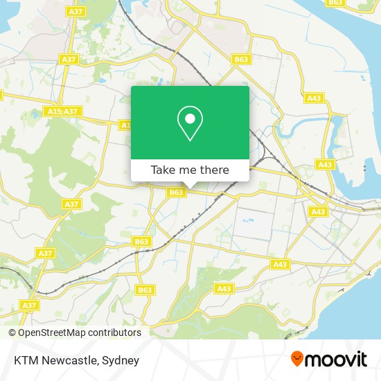 Mapa KTM Newcastle