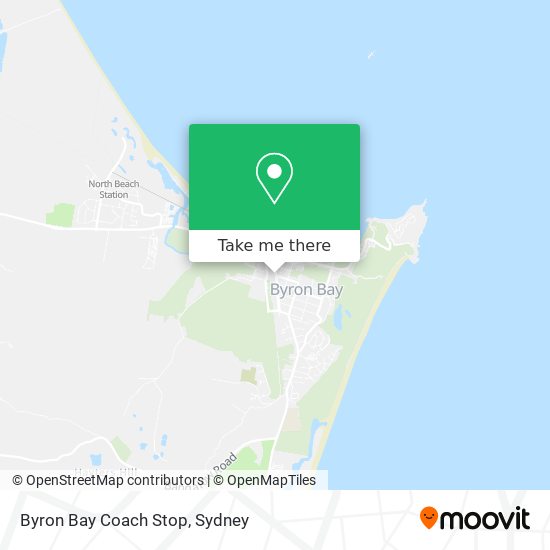 Byron Bay Coach Stop map