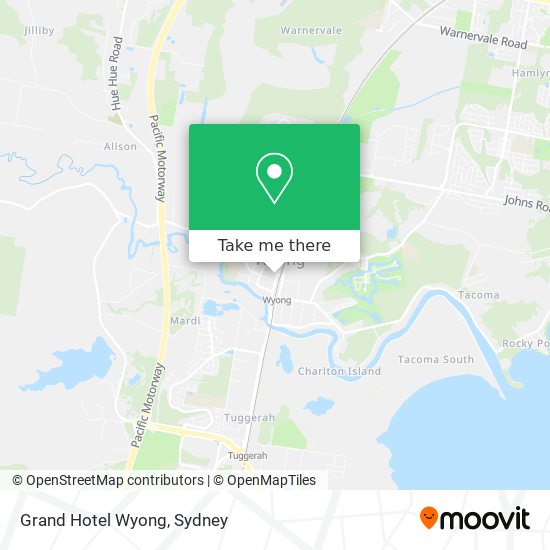 Grand Hotel Wyong map