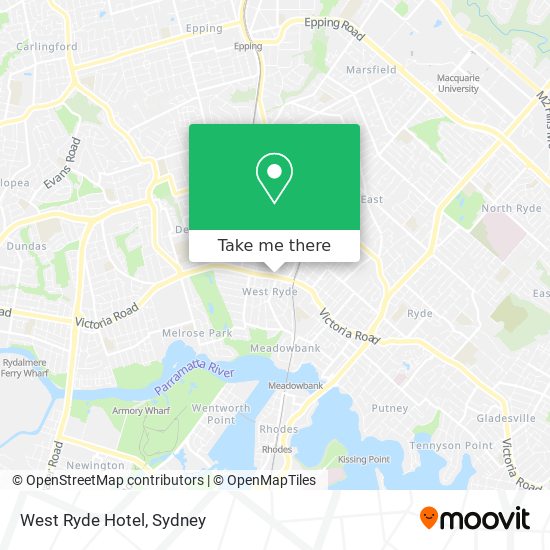 Mapa West Ryde Hotel