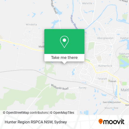 Hunter Region RSPCA NSW map