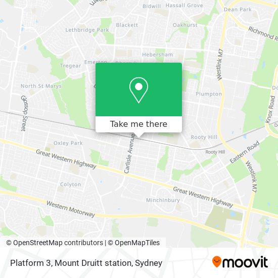 Platform 3, Mount Druitt station map