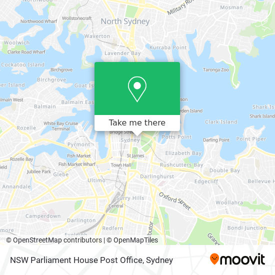 NSW Parliament House Post Office map