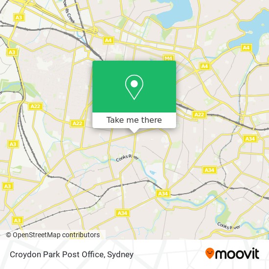 Mapa Croydon Park Post Office