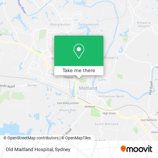 How to get to Old Maitland Hospital in Maitland (NSW) by bus or train?