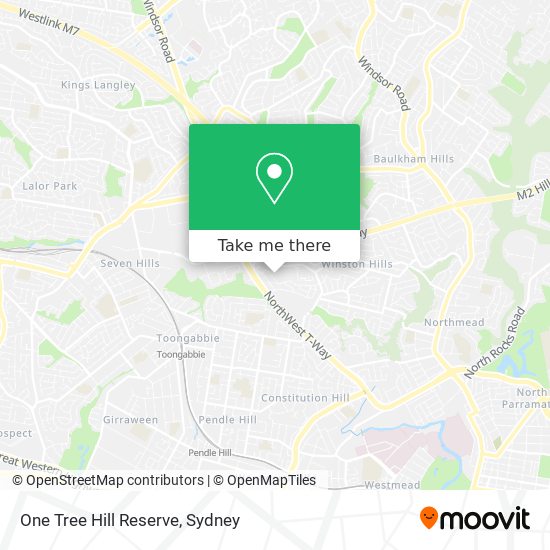One Tree Hill Reserve map